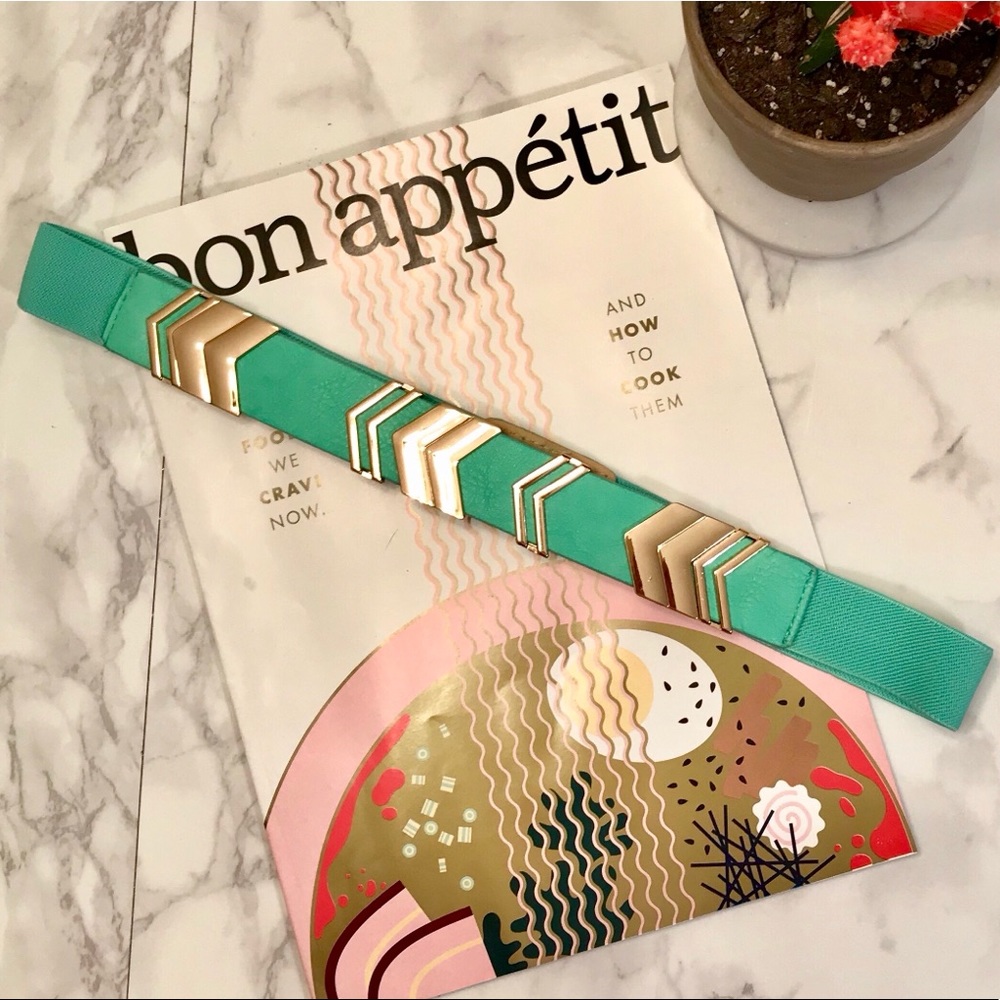 [ Modcloth ] Gold chevron belt